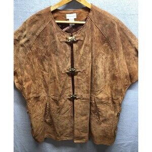 Soft Surrounds Suede Jacket Size 1 X Camel Buckle Closure Short Sleeve